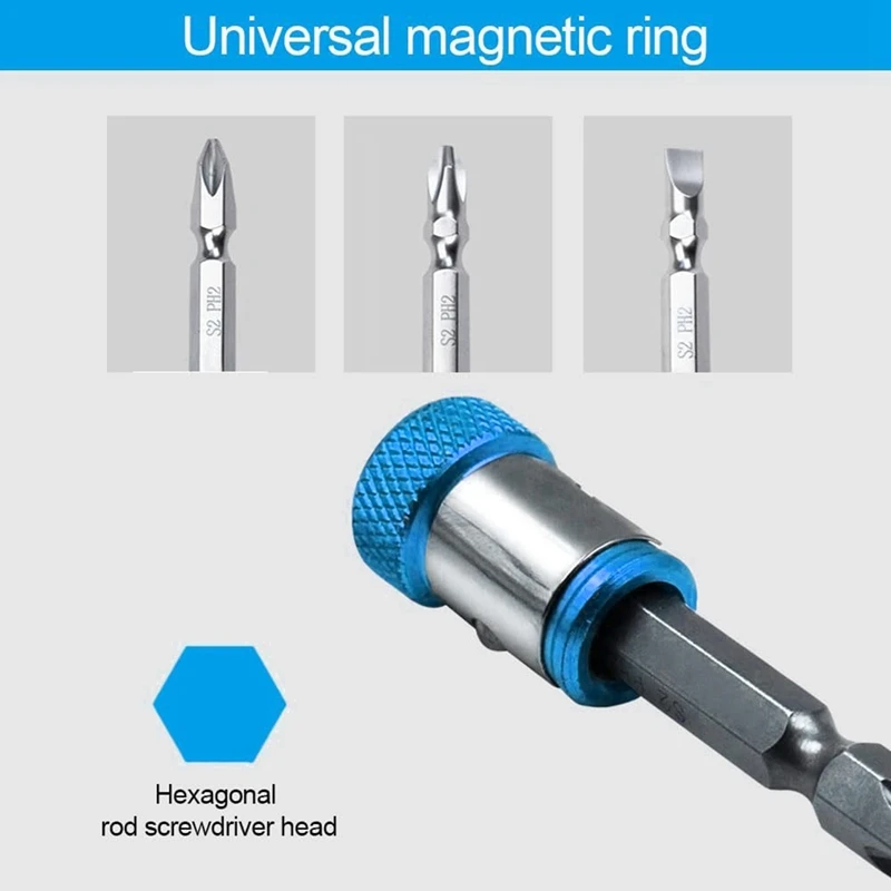 Screwdriver Head Magnetic Ring, Upgrade Magnetizer Screw Removable For Hex Screwdriver And Power Bits