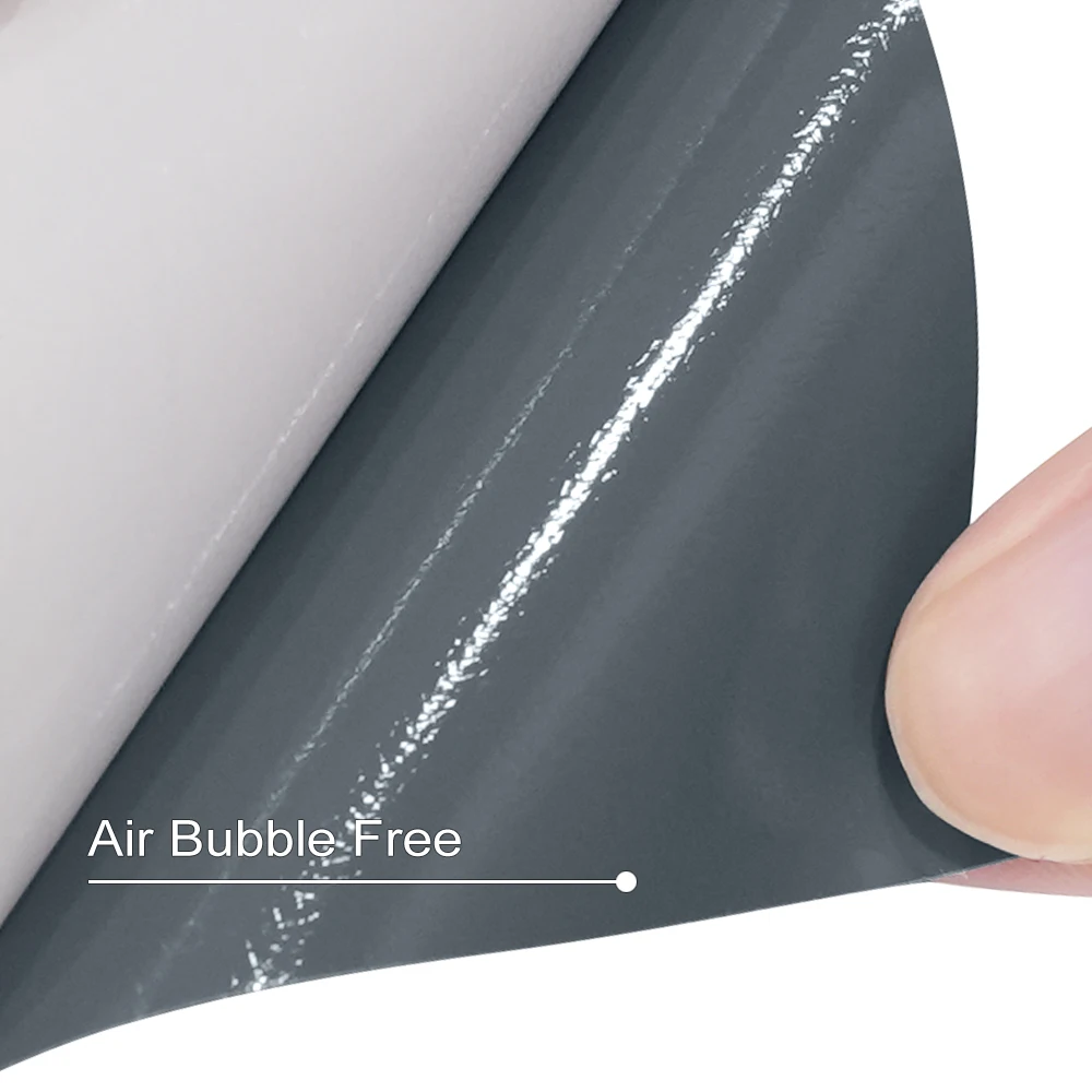 สีเทาเคลือบเงารถสติกเกอร์เปลี่ยนสีฟิล์มไวนิลฟองฟรีฟิล์ม PVC รถห่อรูปลอกรถอุปกรณ์ตกแต่งอัตโนมัติ