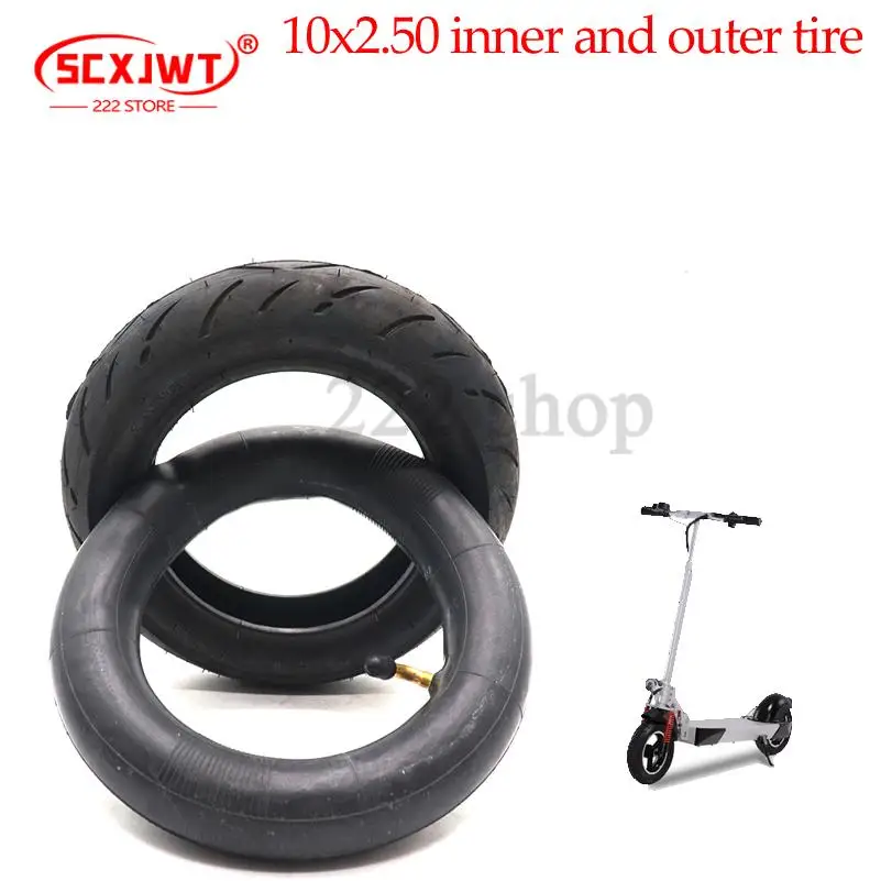 10 بوصة 10x2.50 الإطارات 60/85-6 هوائي الأنبوب الداخلي الإطار الخارجي ل سكوتر كهربائي عالية الجودة مقاومة للاهتراء استبدال أجزاء
