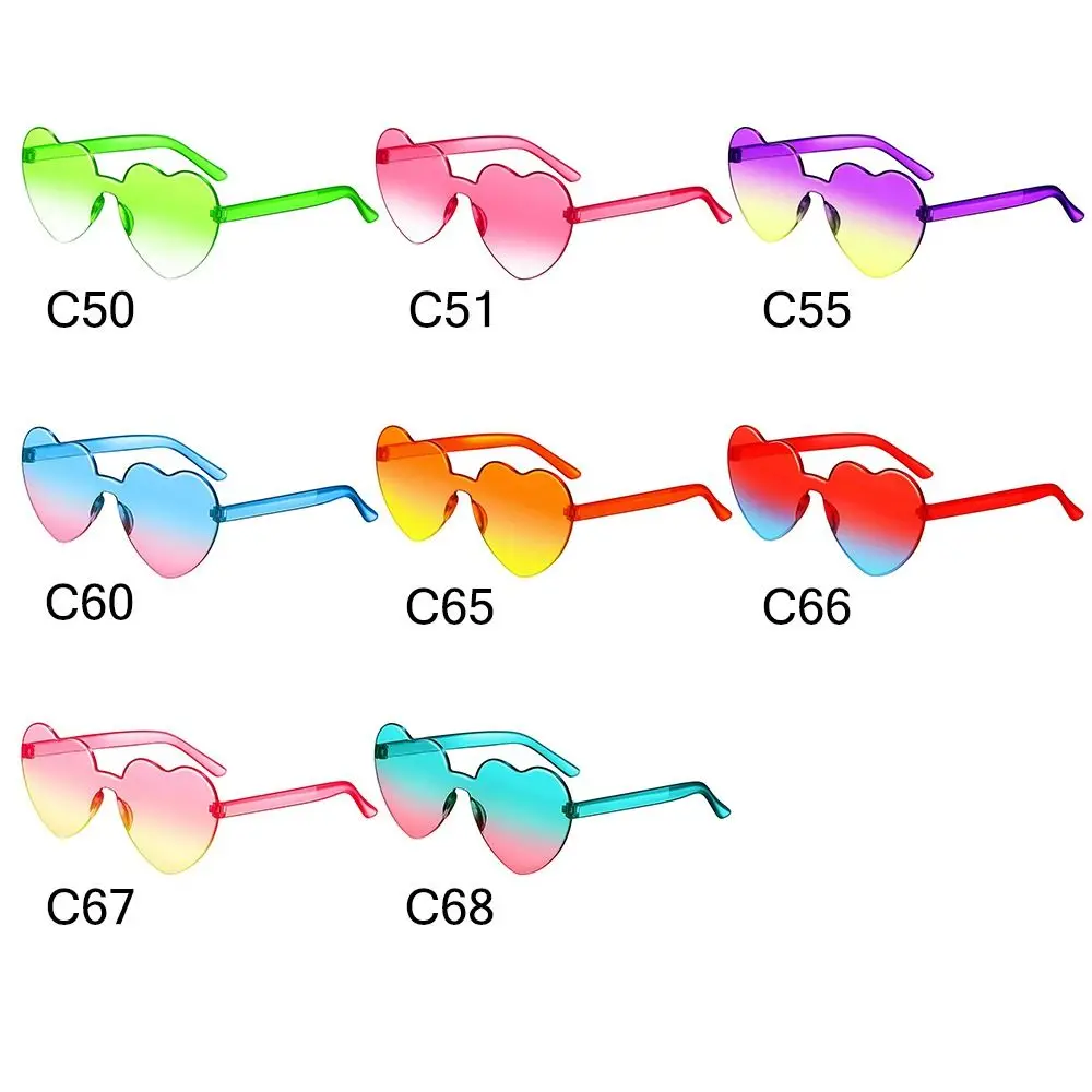 Забавные красочные градиентные линзы, солнцезащитные очки в форме сердца, очки в форме сердца, вечерние солнцезащитные очки
