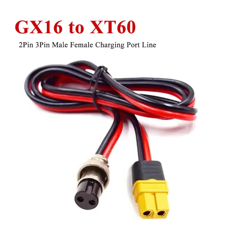 

GX16 2Pin 3Pin to XT60 Aviation Plug Cable Male Female Charging Port f ZERO 8X/10X/11X Electric Scooter Socket Plug Accessories
