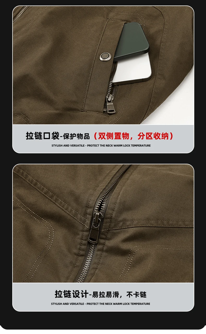 Men Fleece Lined Bomber Jacket Men Loose Thick Warm New Coat Men Plus Size Reversible Fur Collar Cotton Outwear Autumn Parkas