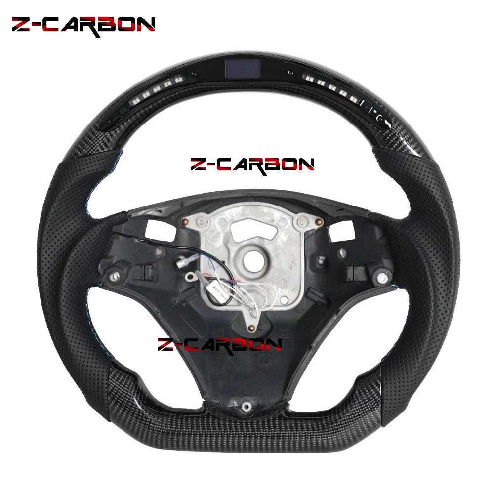 

Carbon Fiber LED Steering Wheel For BMW E90 E92 E93 M3 328i SSG 2005-2012 Steering Wheel Perforated Leather With Paddle Holes