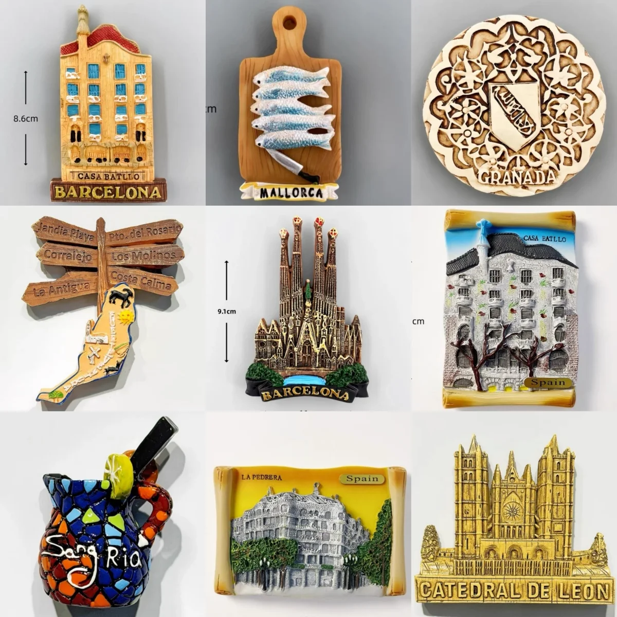 Imán de Resina 3D para Refrigerador de la Sagrada Familia, Barcelona, España, Recuerdo de Viaje, Decoración para el Hogar, Adhesivo para Refrigerador