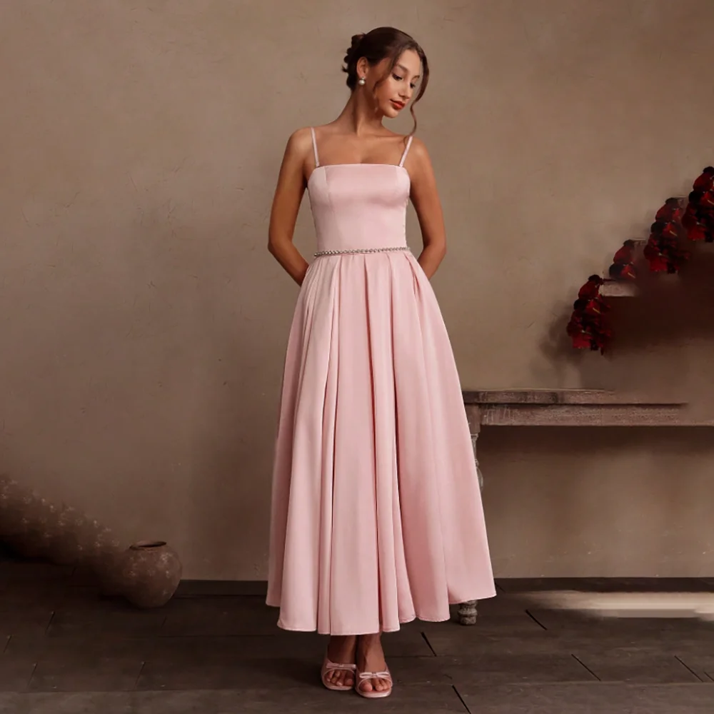 

Women's Formal Evening Gowns Elegant Sling A-line Dresses Pleated Evening Dresses Women Elegant Party Cocktail Formal Occasion