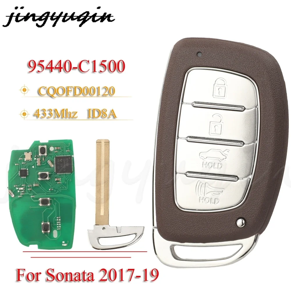 

JYQ 95440-C1500 95440-C1500NNA 95440-C2500 4B Flip Remote Car Key 433MHz 8A Chip For Hyundai Sonata 2018 2019 Auto Fob Contol