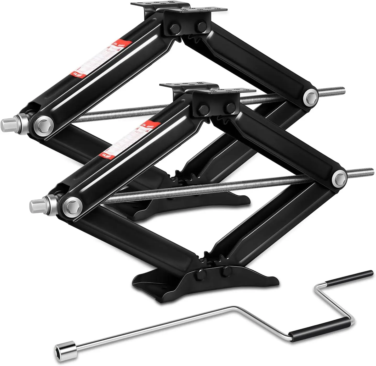 

2Pcs Scissor Jack, 2.5 Ton (5000LBS) RV Travel Trailer Stabilizer Leveling Scissor Car Jacks, Lifting Range 24" (Max) to 4" (Min