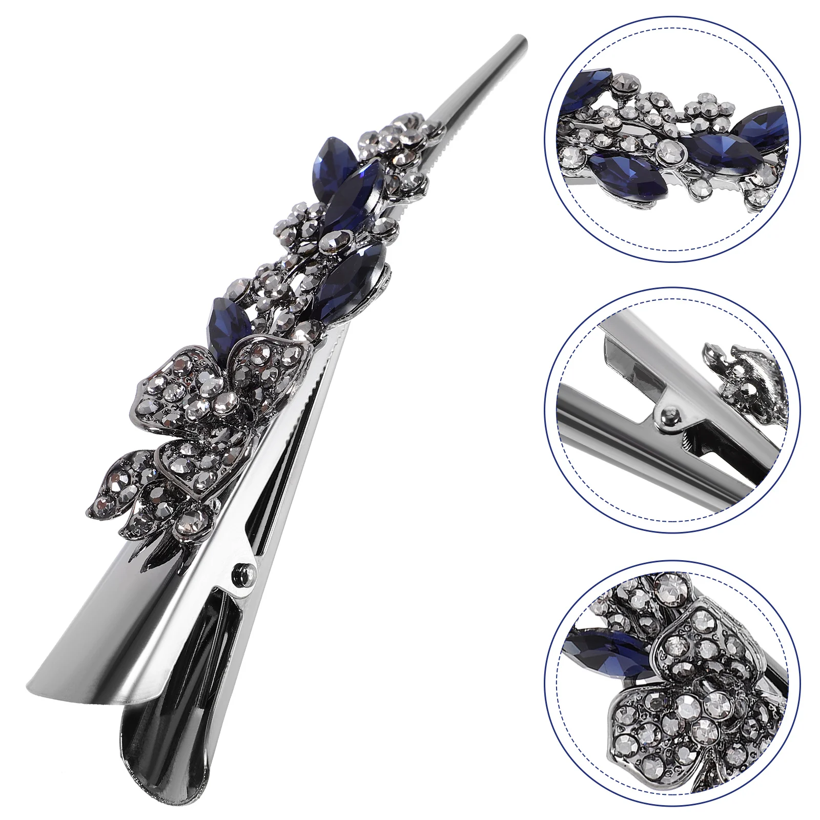 

Clip Hair Accessories Rhinestone Barrettes for Women Clips Bill Toppers Small Alligator Thin up