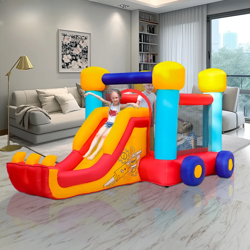 Excavation truck inflatable castle children's trampoline household indoor and outdoor small inflatable castle slide