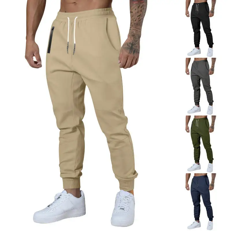 Men's Casual Sports Pants 2023 Breathable Comfortable Drawstring mid Waist Versatile Autumn Fashion Straight Leg Cotton