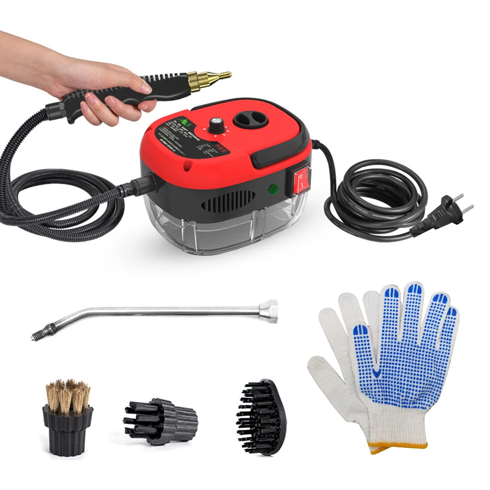 2500W Portable Handheld Steam Cleaner High Temperature Pressurized Steam Cleaning Machine with Brush Heads and Gloves