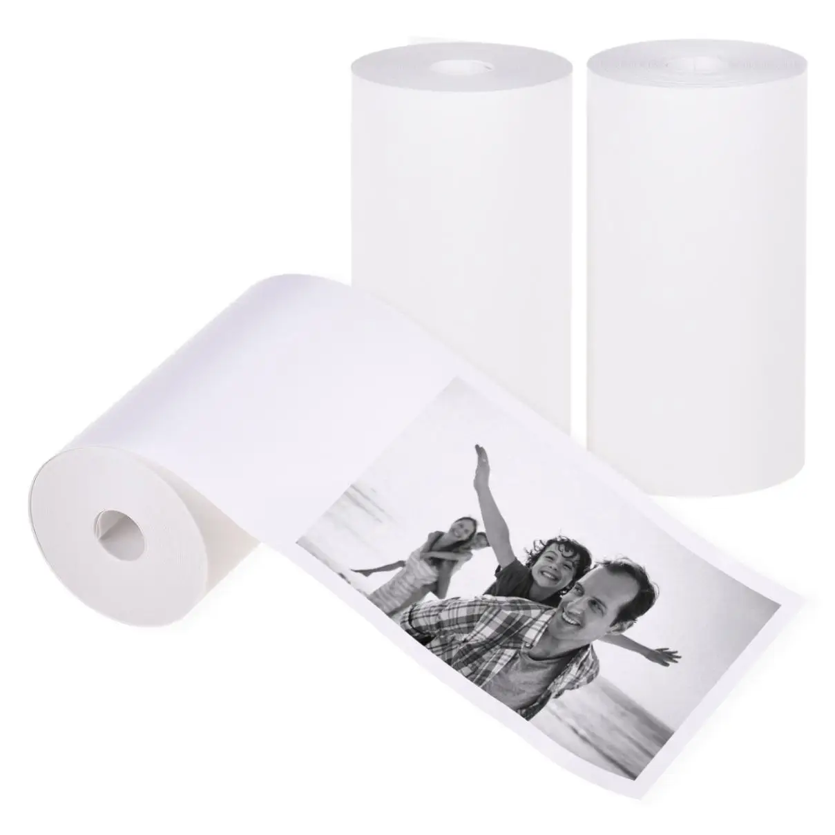 Imagem -02 - Papel Térmico Não Adesivo para Mini Impressora Térmica Preto no Branco sem Papel Pegajoso 3-rolls para Peripage 10 Anos