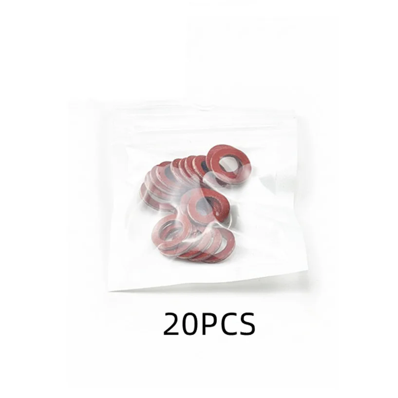 20pcs Red Seal Fiber Gasket Kit for Yamaha HIDEA Outboard Motor 332-60006-0, Oil Drain Plug & Level Gasket for Lower Unit, Leak