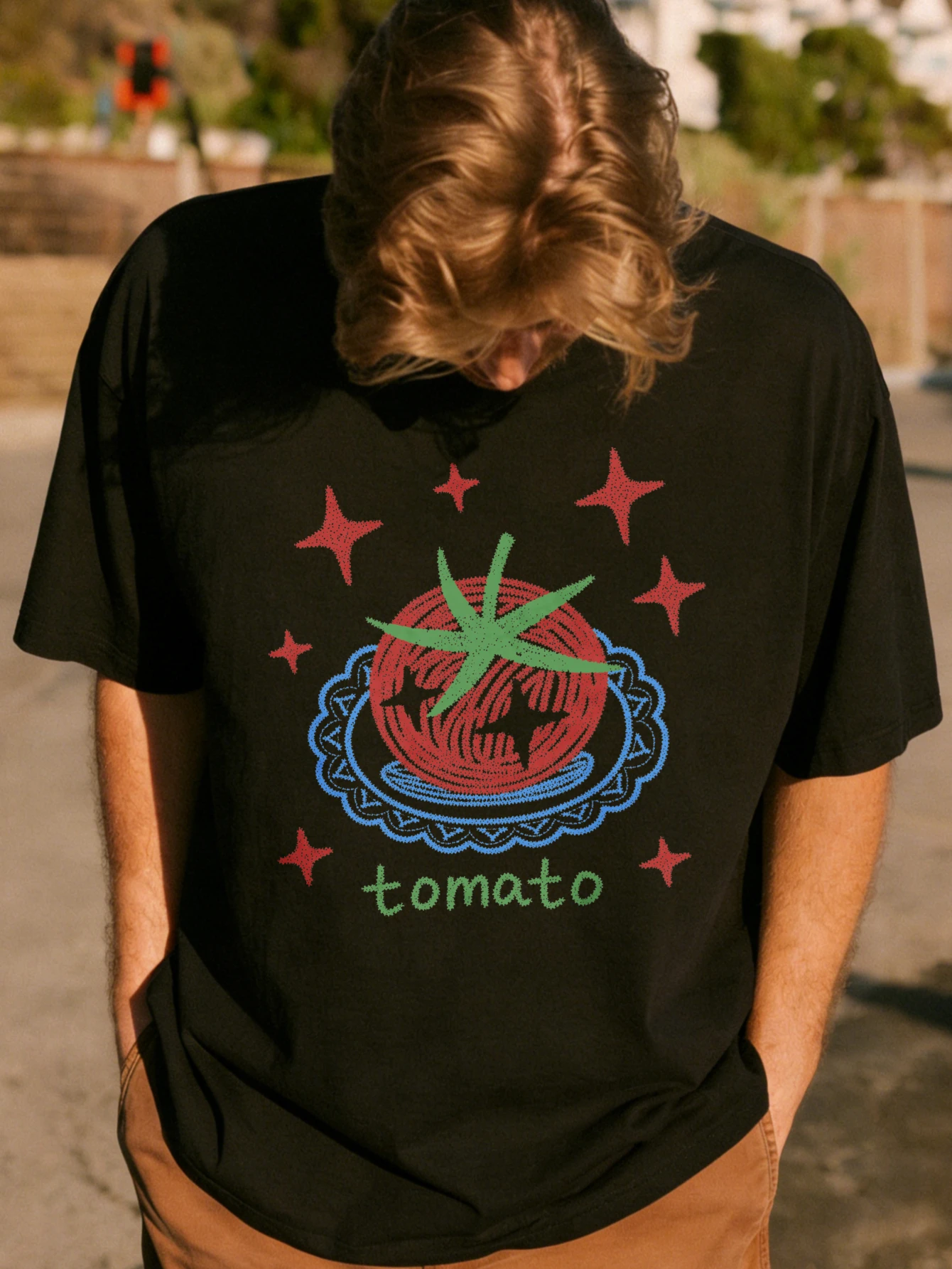 

Mens Cotton Oversized Funny Tomato Graphic Print Short Sleeve Summer Casual T Shirt for Men