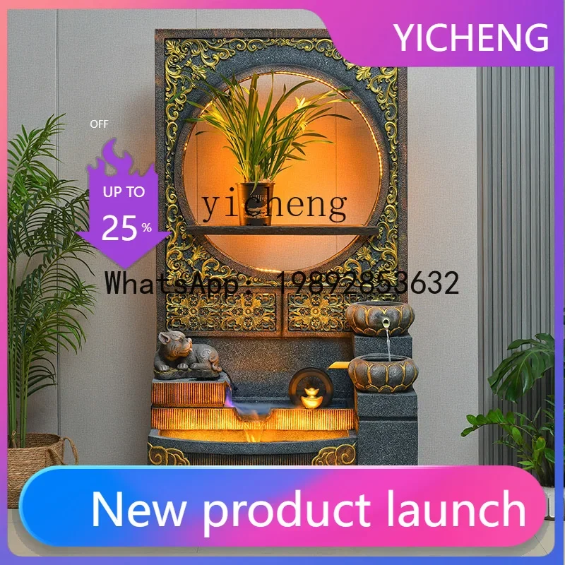 X-A2   water curtain wall circulating water fountain landscape courtyard water feature lucky floor screen ornament