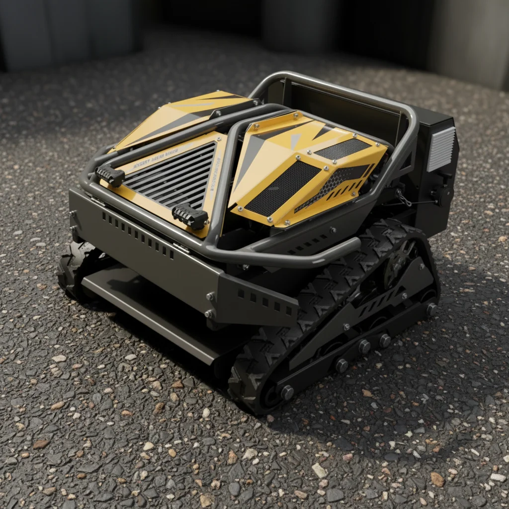 Customize Remote Control Crawler Lawn Mower All Terrain Grass Cutting Machine For Farm