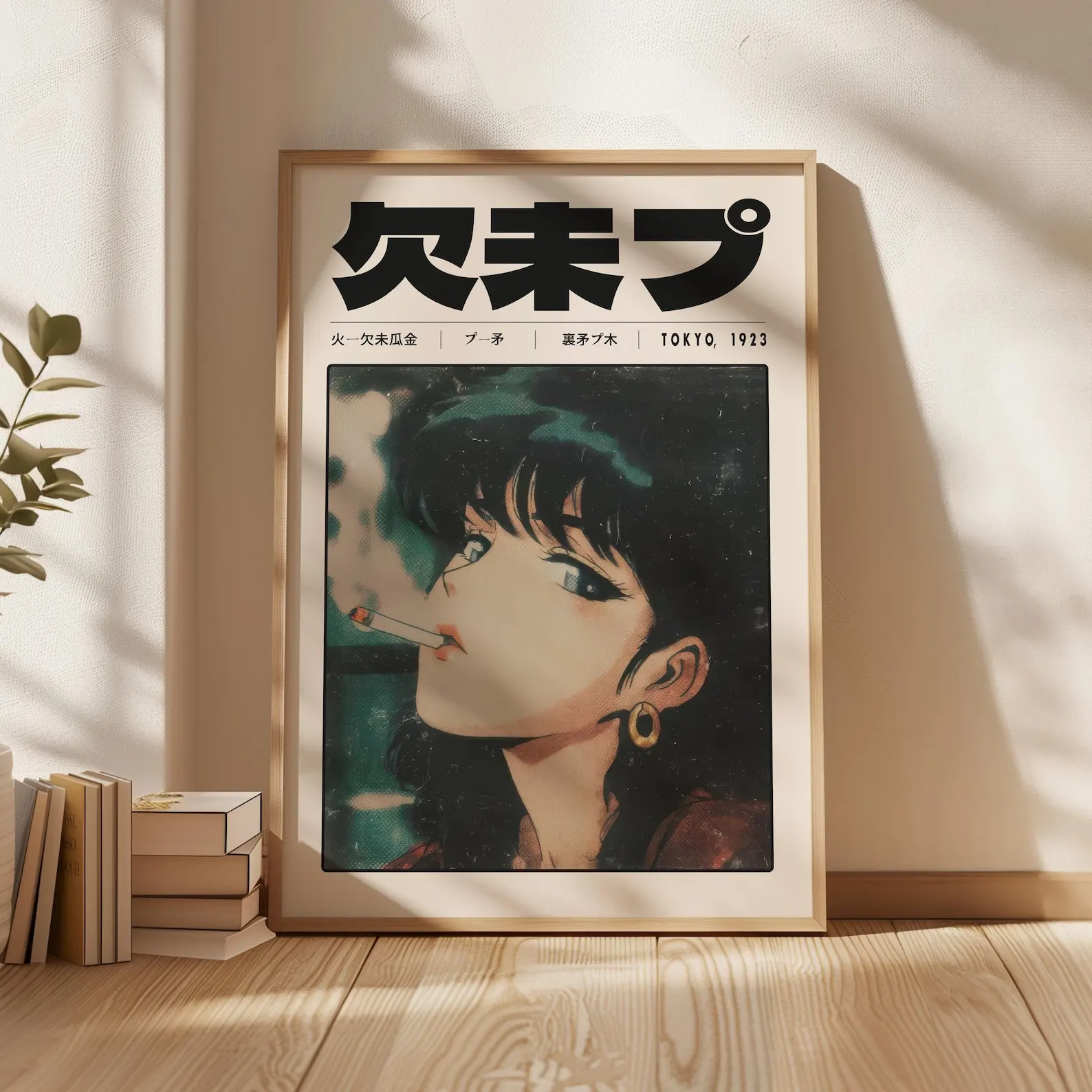 Japanischer Manga Tokyo 1923 Retro Anime Leinwand-Poster Rahmenloses Y2K Porträt Leinwand-Wandkunst-Poster für Wohnzimmer-Dekoration Geschenk