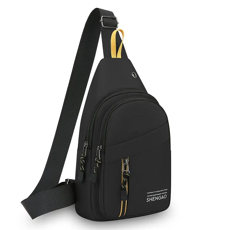 Simplified Fashionable Unisex Chest Bag Sporty Travel Crossbody Bag Oxford Cloth Zipper Closure Casual Men's Bag