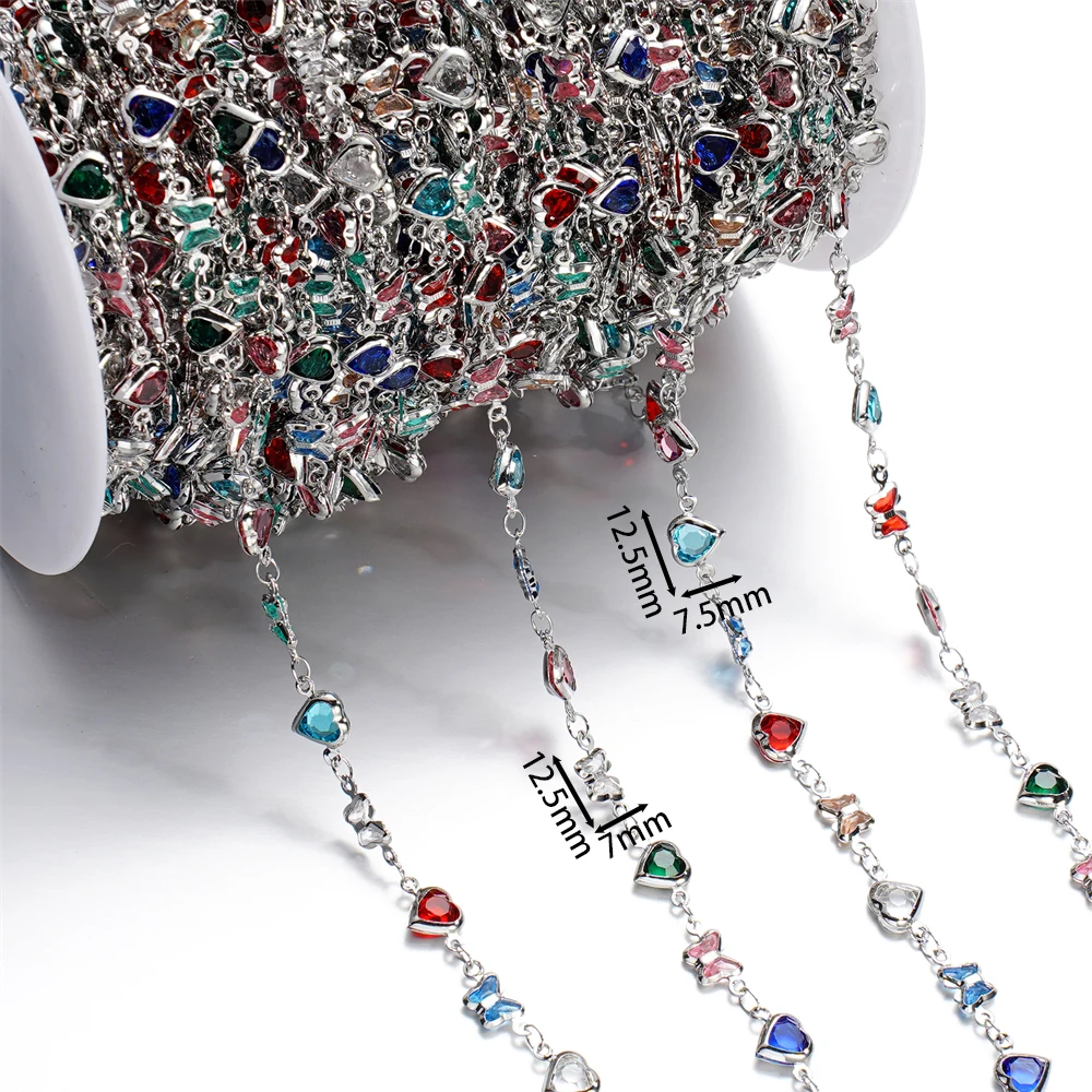 1 meter koperen ketting met kristallen kralen ketting DIY ketting armband voor sieraden maken benodigdheden
