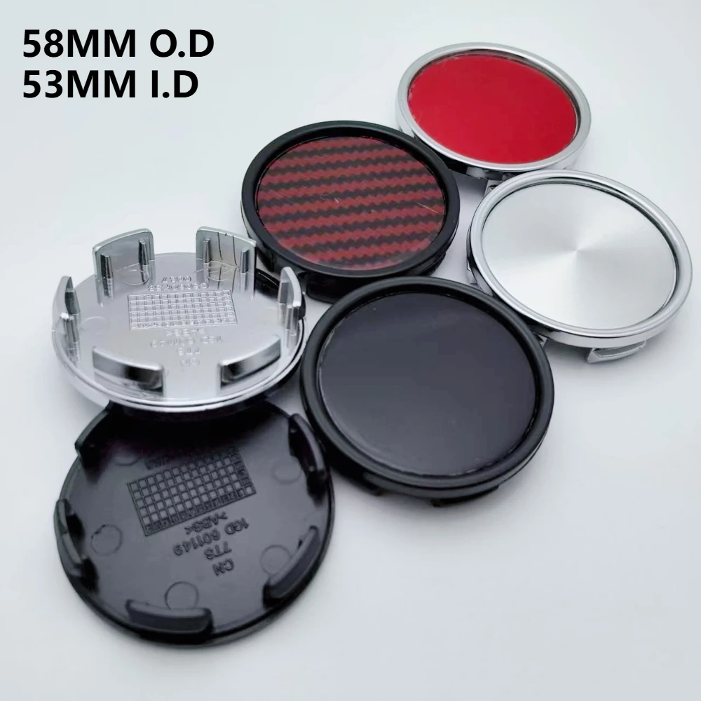 

4pcs 58mm Clips 53mm No Logo Badge Car Wheel Center Caps Wheels Hub Dust Cap Rim Hubcaps Dust Cover Replacement Car Accessories