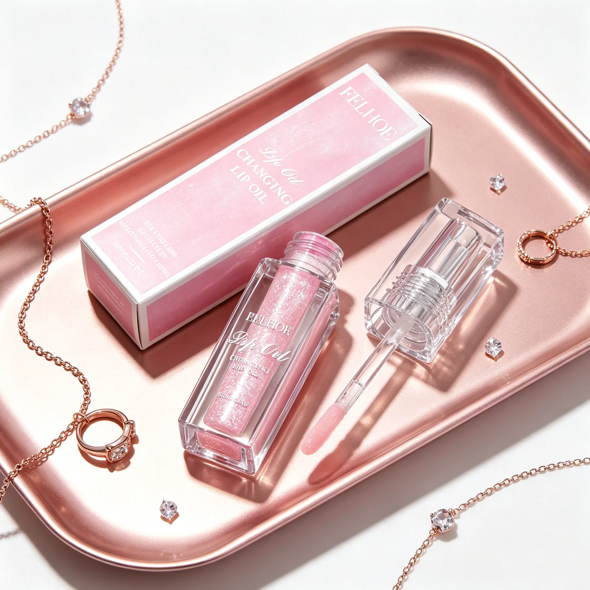 Lip Plumping Oil With Shea Butter For Hydrating Shine Soft Long-Lasting Moisturizing Jelly Small Bottle Pink Plumping Gloss Oils