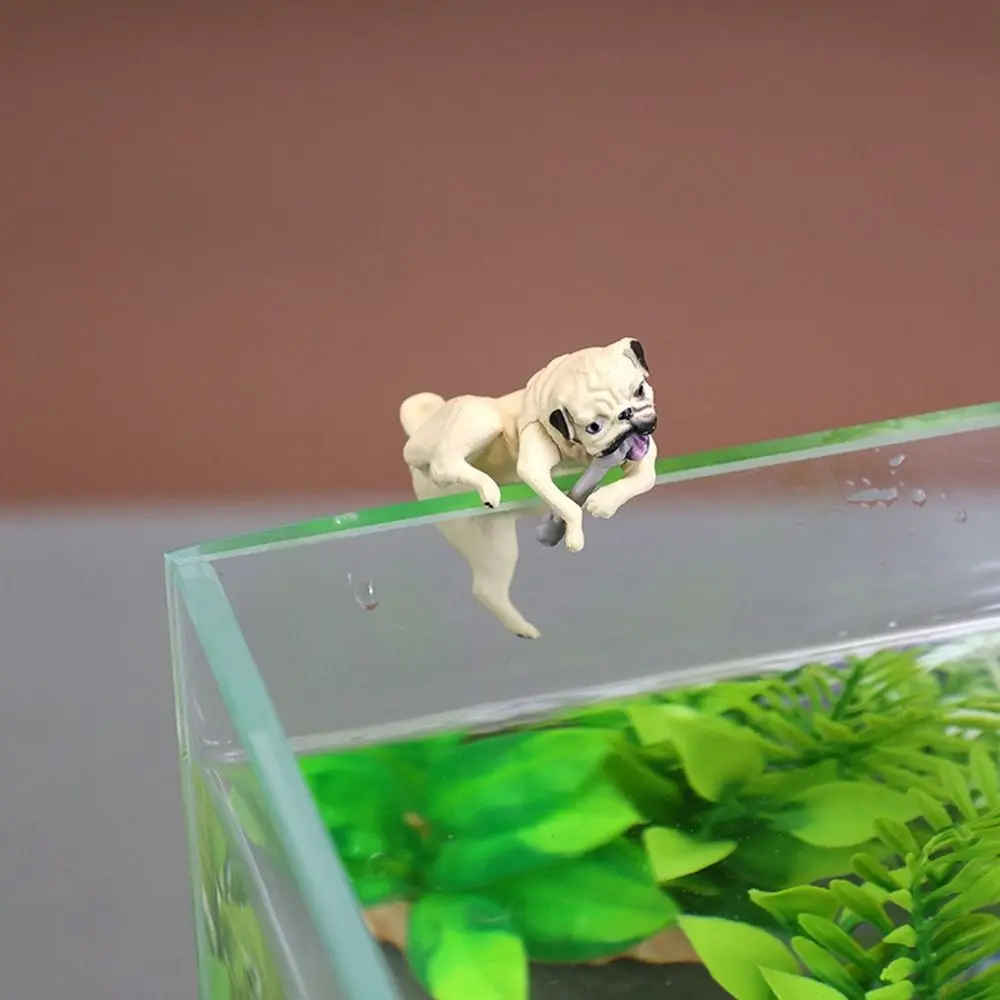 Fall Resistance Fish Tank Dog Ornament Delicate PVC Dog Miniatures Small Simulation Aquarium Decoration Outside Scene