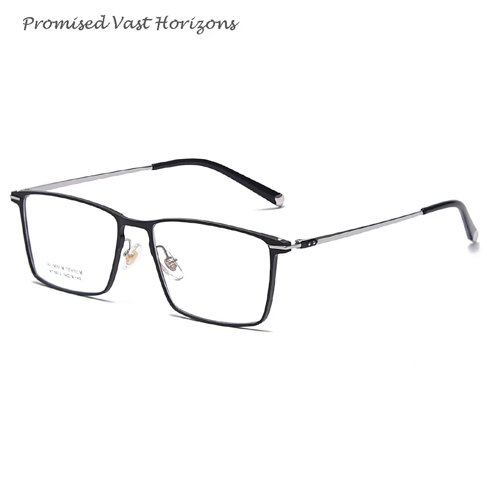 Unisex Aluminum Magnesium Alloy Light Weight Business Equipped with Myopia Frame Men's Women's Rectangle Lens Eyewear Frames