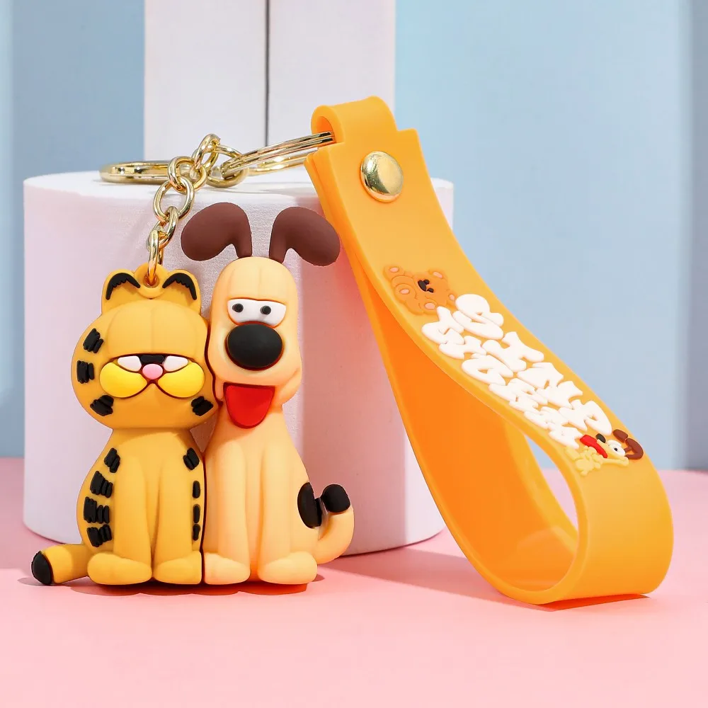 2025 لطيف هريرة المفاتيح الكرتون القط مفتاح قلادة لينة المطاط أنيمي النساء الرجال مفتاح سلسلة