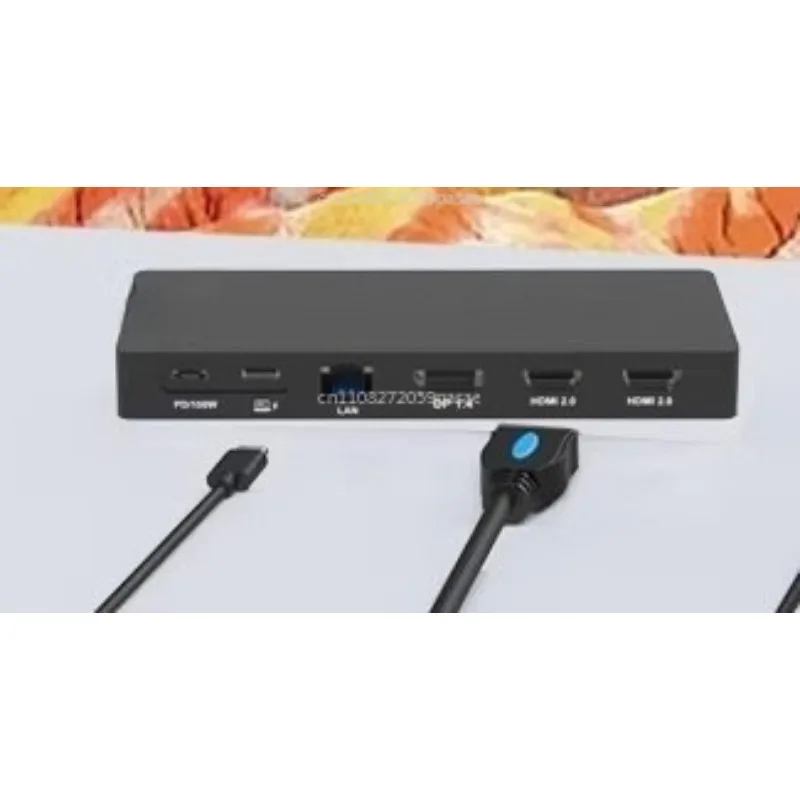 8K High Definition Type-c  Station DP + HDMI Three-screen Different Display Hub Converter 12 in 1 Expansion