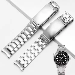 20mm 316L Stainless Steel Watchband Fit for Omega 007 seamaster 300 Planet Ocean Speedmaster Watch Strap Solid Bracelets