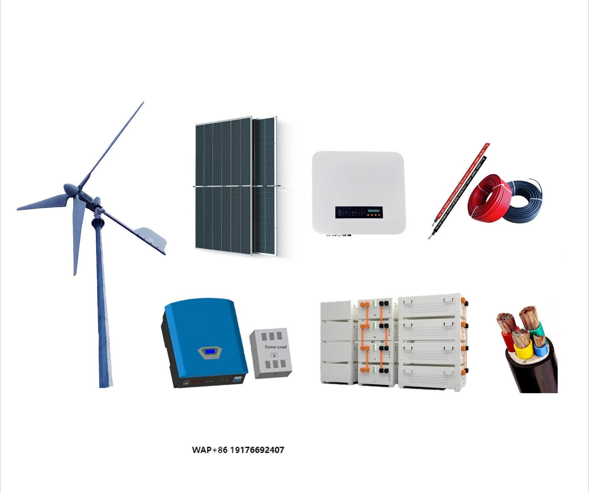 Wind Solar and Storage Split Microgrid System-10 with IP65 Protection Lead-Acid Battery CAN Communication for Residential