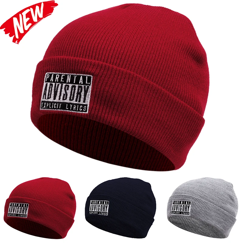 ADV التطريز الشتاء قبعة للرجال Skullies Beanies النساء موضة قبعة دافئة للجنسين مرونة قبعات منسوجة الهيب هوب بونيه قبعة #1