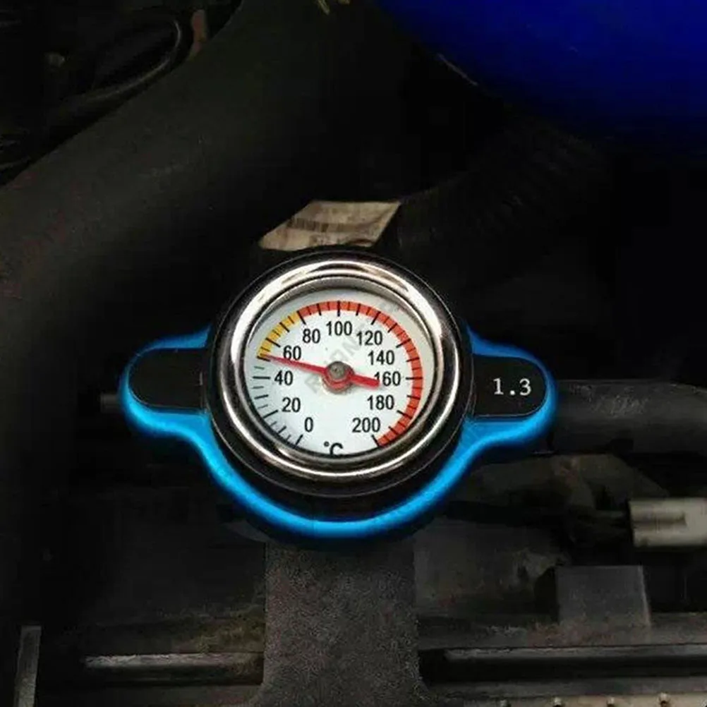 

Car Water Tank Cover 1.3 Bar Radiator Cap 2in1 Thermostatic Temperature Gauge Dial Type Clear Reading Vehicle Cooling System