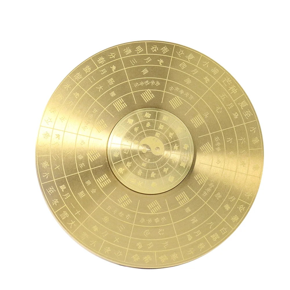 China Witchcraft Brass Tai Chi Gossip Rotating Compass Portable Mini Feng Shui Handicraft Ornaments Home Living Room Decorations