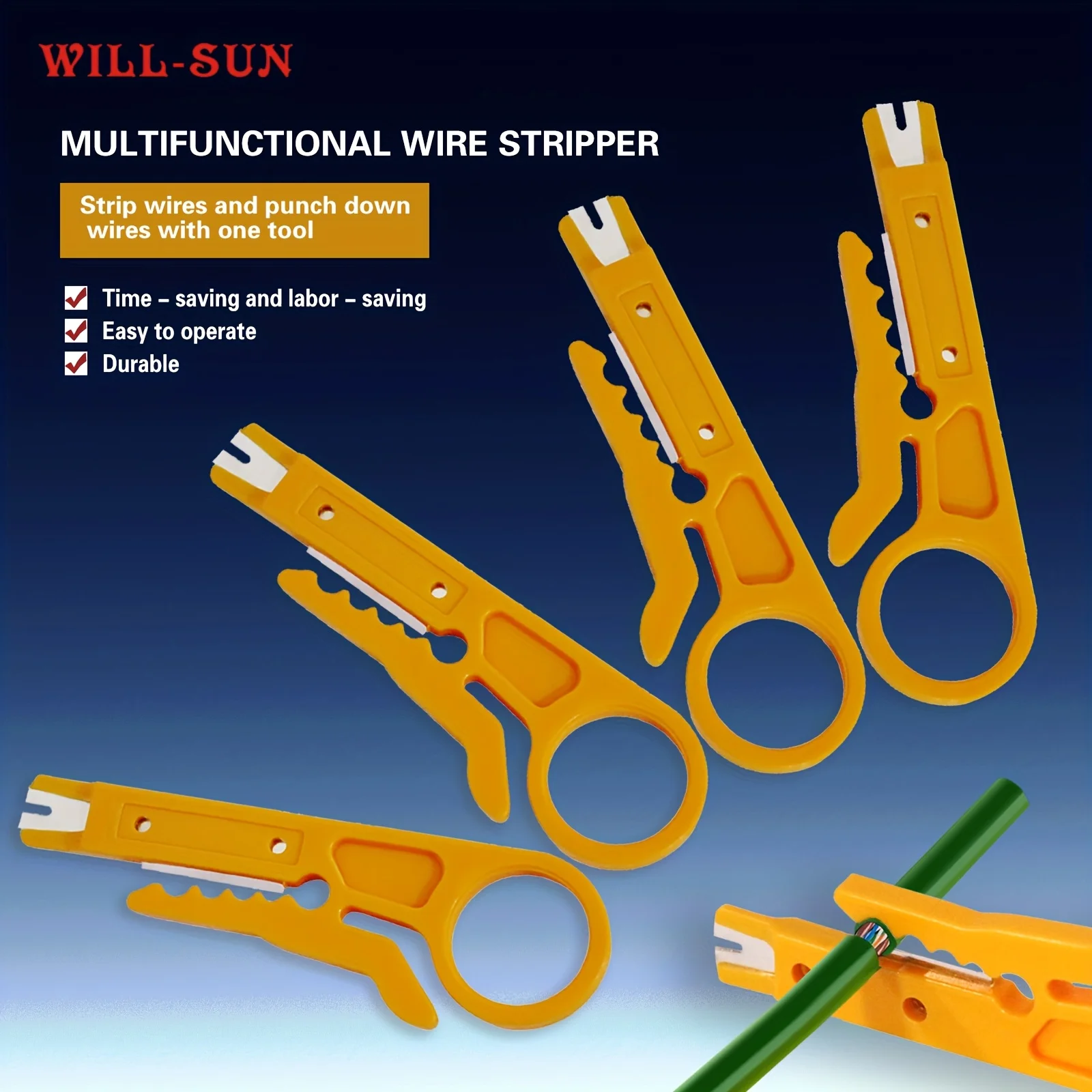 Multifunctional Wire Stripper Tool,6pcs Punch Down & Wire Stripping Tool for Summer Network Cable Maintenance, Durable
