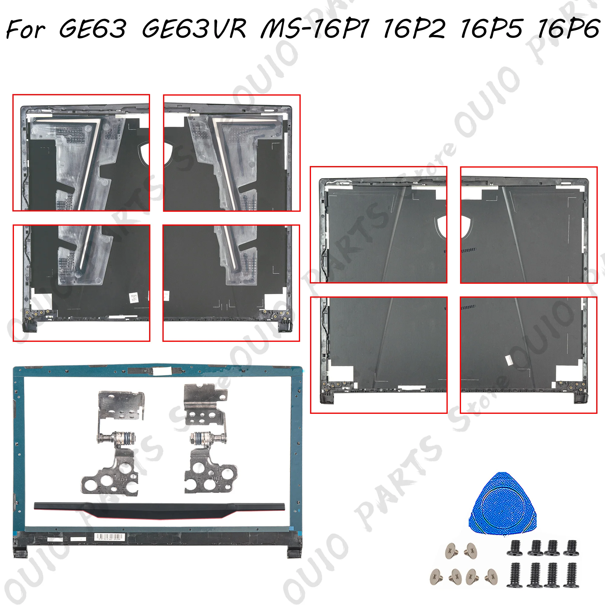 

New For GE63 GE63VR-7RT-7RE MS-16P1 MS-16P5 aluminium LCD Back Cover Bezel Bottom Case Hinges Notebook Parts Replace