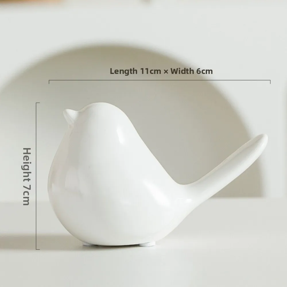 New Nordic Style Bird Sculpture Black White Bookshelf Bird Ceramic Figurines Modern Art Deco Animal Statue Ornaments Home Decor