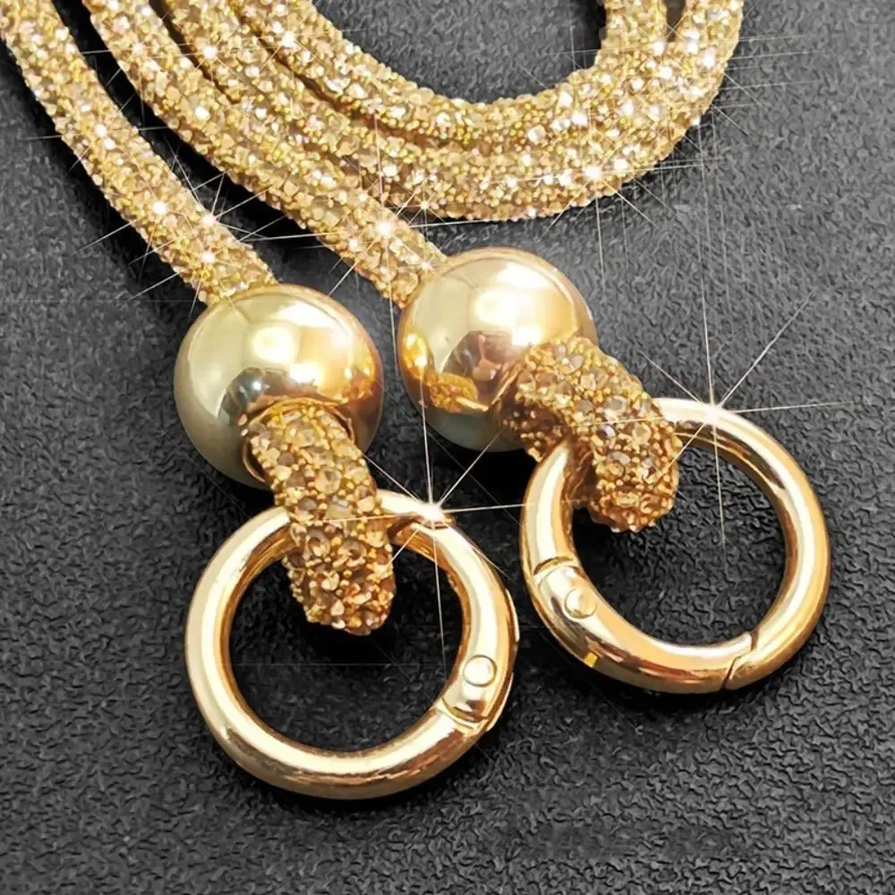 Lanière de phone a paillettes كريستال ستراس، corde مكافحة بيرتي، sangle d'épaule، اكسسوارات الهاتف المحمول