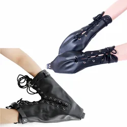 Leather BDSM Arm Bondage Glove Adult Games Half Sleeved Lace Up Gloves  Cosplay Kit Sex Toys for Couples Slave Roleplay Kit Toys