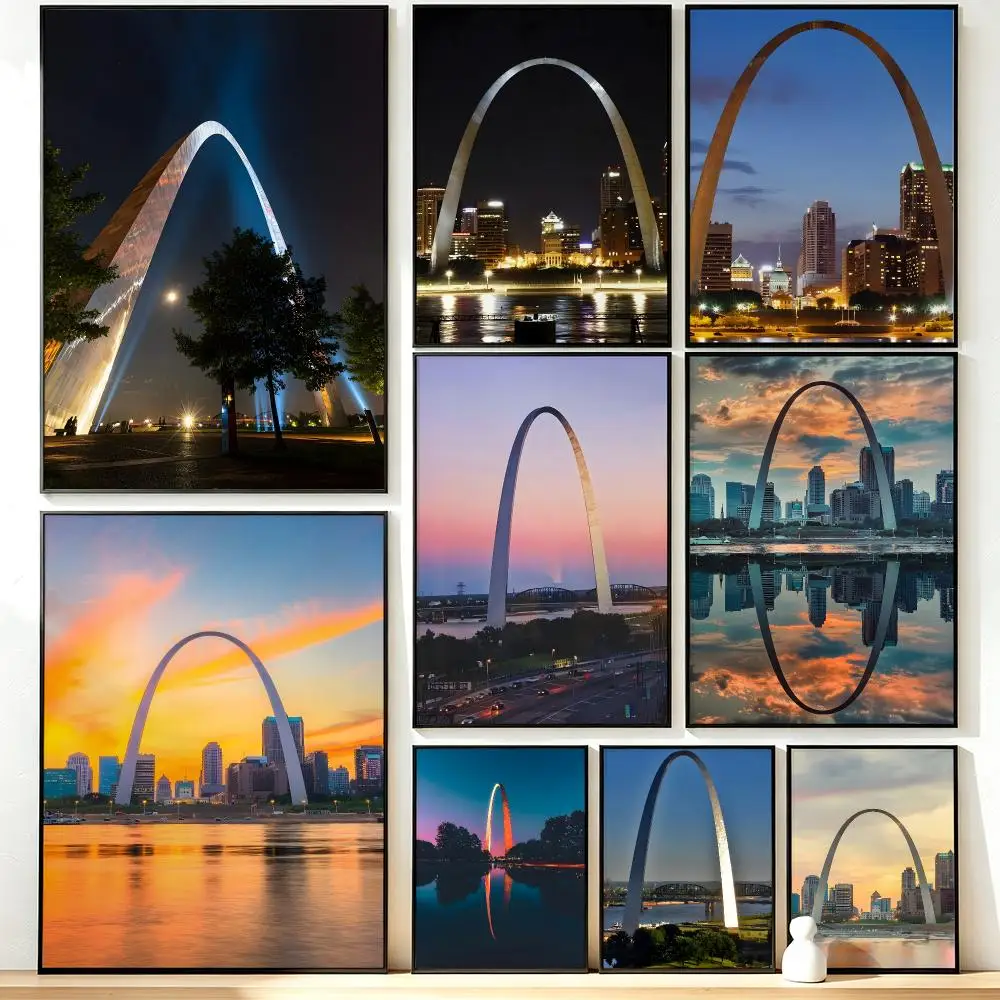 Modern Aesthetic Wall Art Poster art Gateway Arch Poster for Office Home Decor Interior Large Wall Picture Print