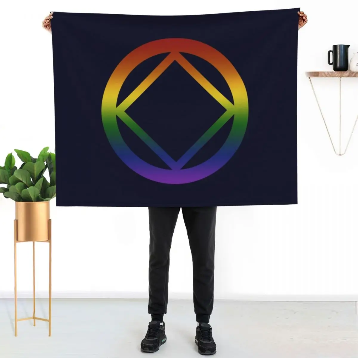 Narcotics Anonymous Rainbow Pride Symbol Throw Blanket Decorative Beds blankets ands Luxury St Soft Fashion Sofas Blankets