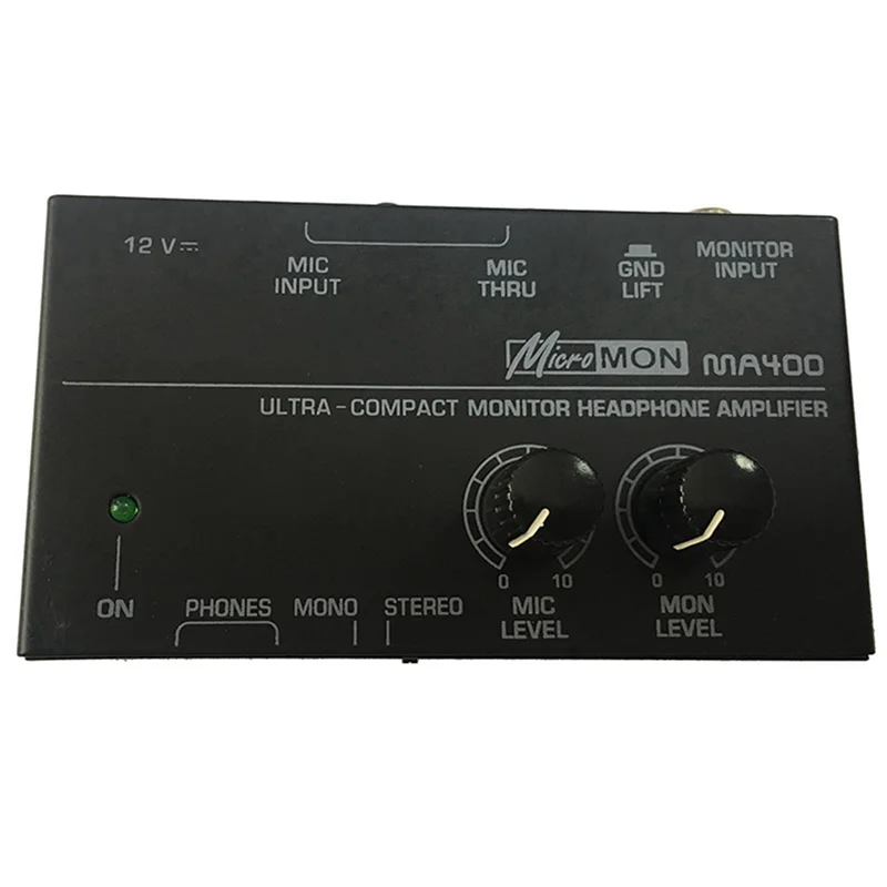 ABKQ-2X New MA400 Headphone Preamplifier Microphone Preamplifier Audio 6.35Mm & 3.5Mm Headphone Outputs Mixer EU Plug