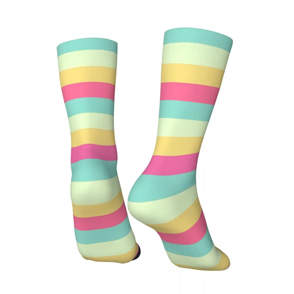 Crazy Sock for Men Harlequins Rugby Rainbow Striped Classic Minimal Line Pattern Hip Hop Harajuku Striped Pattern Crew Sock