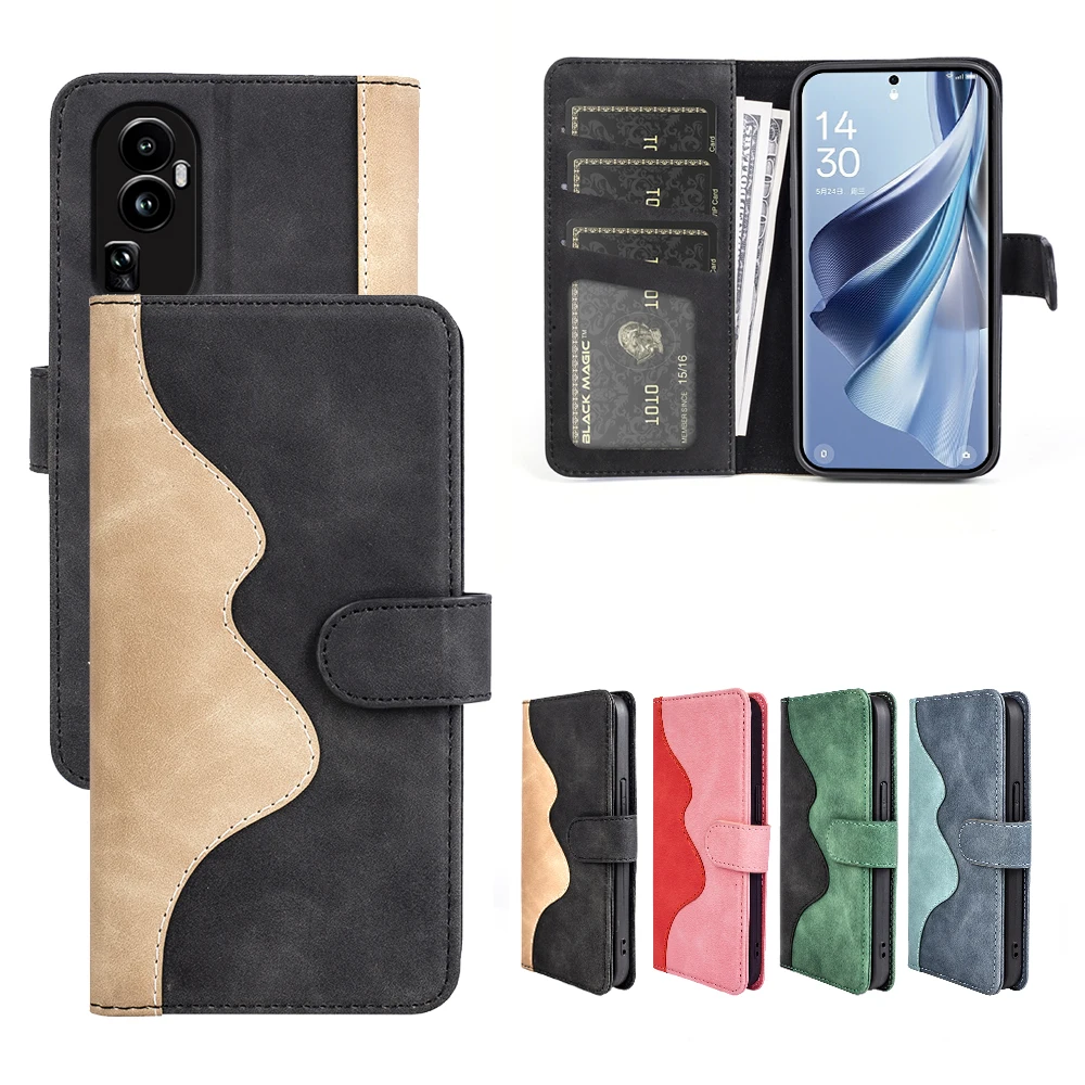 Funda de cuero a prueba de golpes para teléfono, tarjetero Popular para OPPO Reno 10 Pro Plus 9 Pro 8T 7 Lite