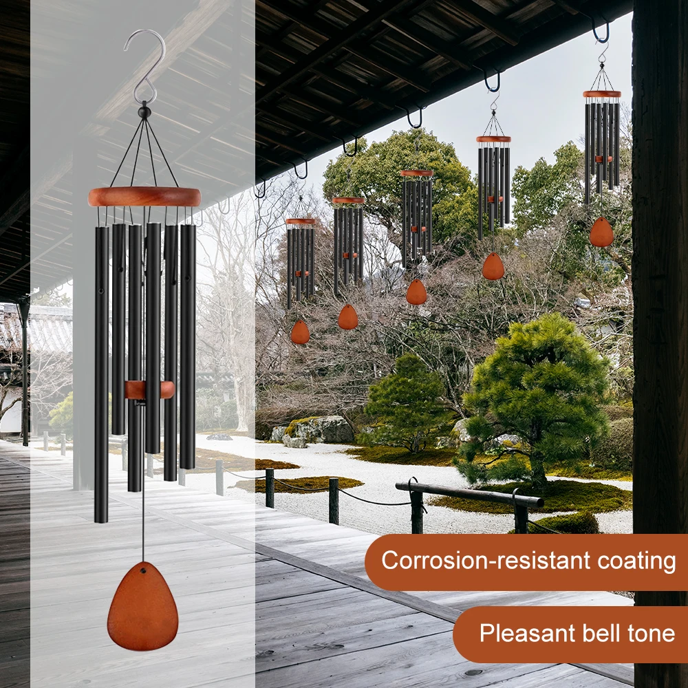 Outdoor Furniture Diy - 26 Inch Retro Black Wind Chime