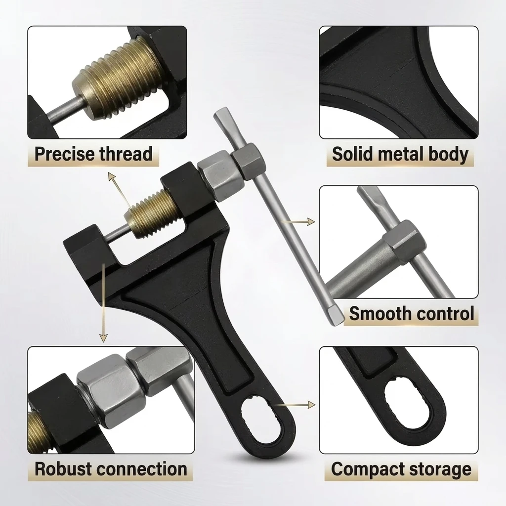 Universal Motorcycle Chain Breaker Tool Link Remover Separator Riveting Tool for 420 530 Chains Motorcycle Workshop Maintenance