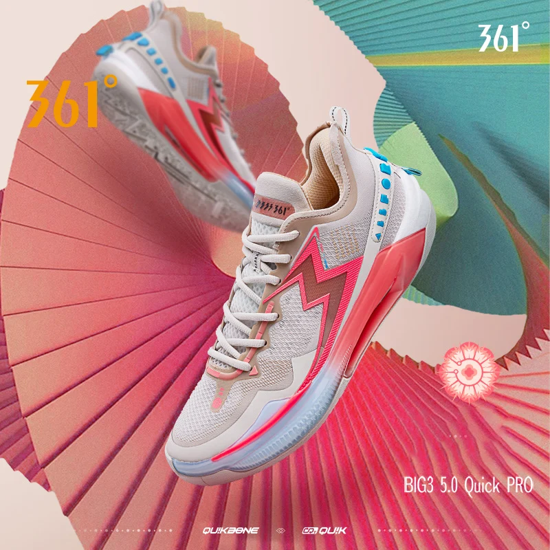

361 Degrees BIG3 5.0 Quick Pro Men Basketball Shoes Cushioning Lightweight Breathable Stable Flexible Male Sneakers 672421111