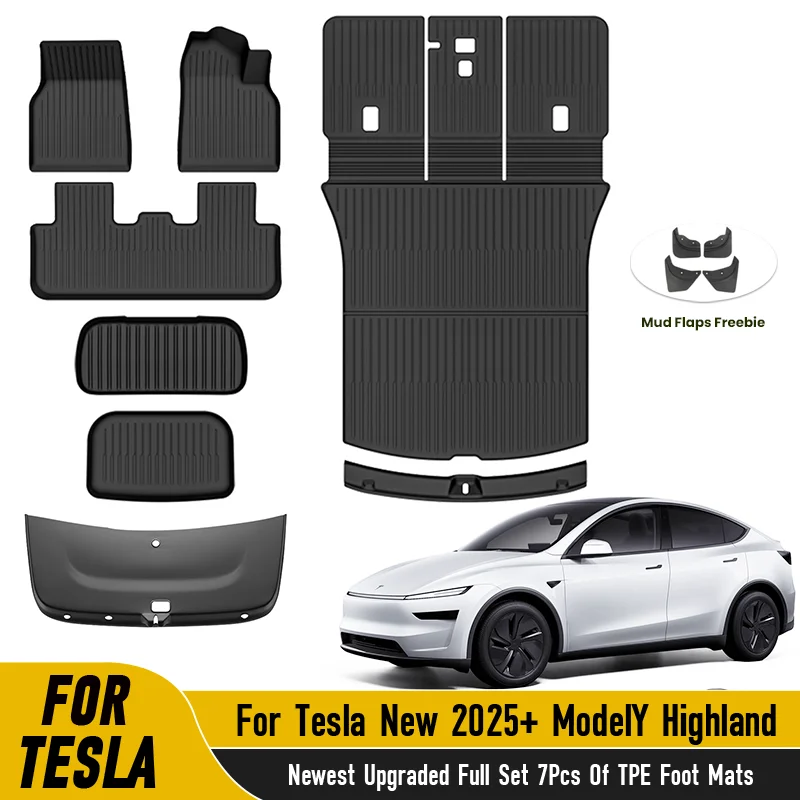 

TPE Anti-slip Floor Mat For Tesla New 2025+ Model Y Juniper Waterproof Newest Upgraded Full Set Of TPE Foot Mats Accessory