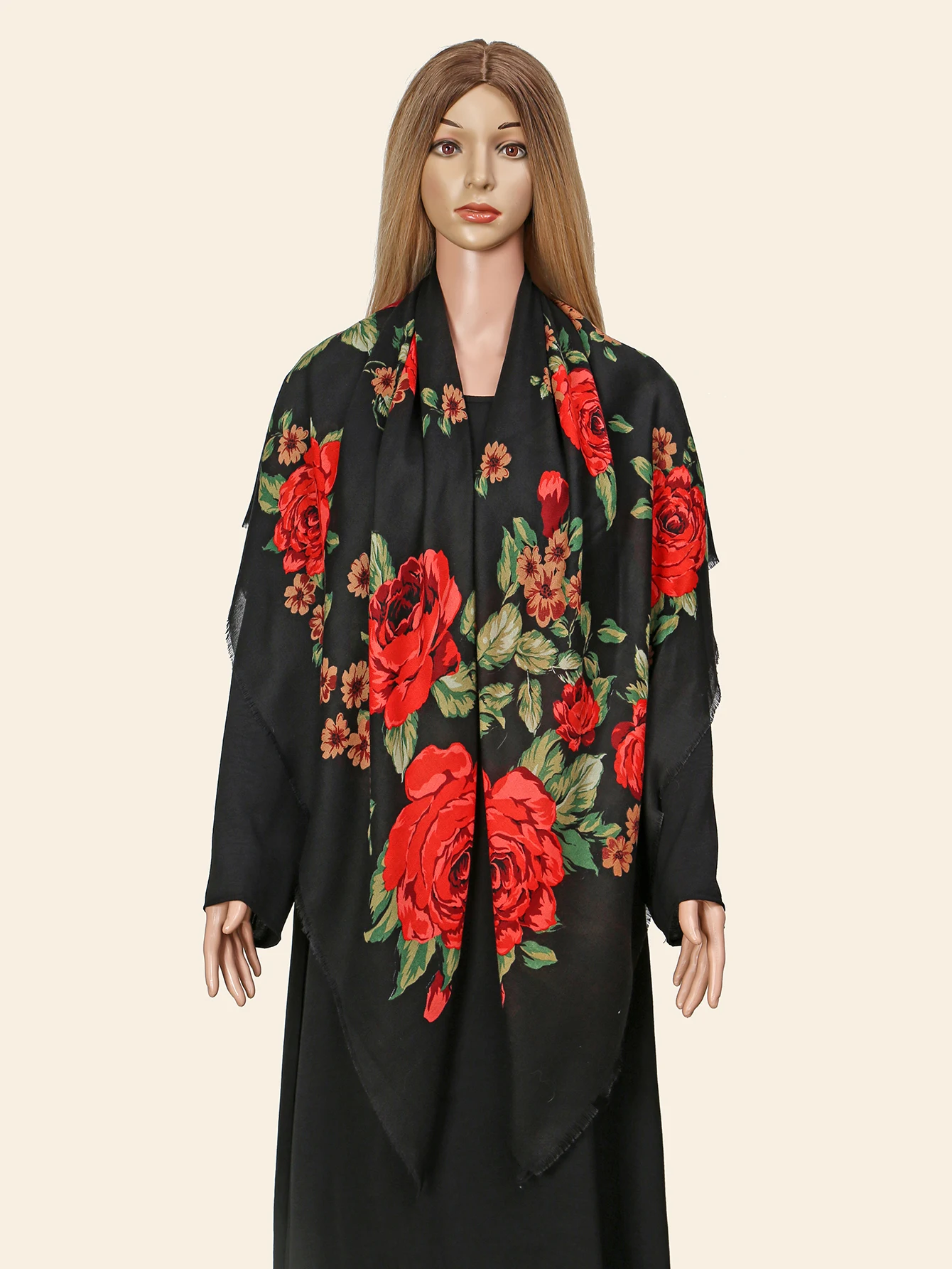 Envoltórios de xale chique estampados russos femininos, hijab muçulmano, lenço de cabeça, estilo elegante, cachecol quadrado, primavera, verão, venda quente