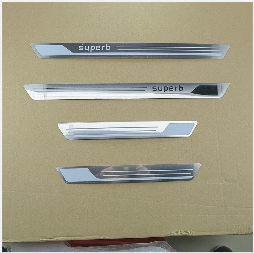 car assecories For Skoda Superb 2016 2017 2018 Door Sill Pedal Scuff Plate Stainless Steel Guard Protector Car Styling Sticker